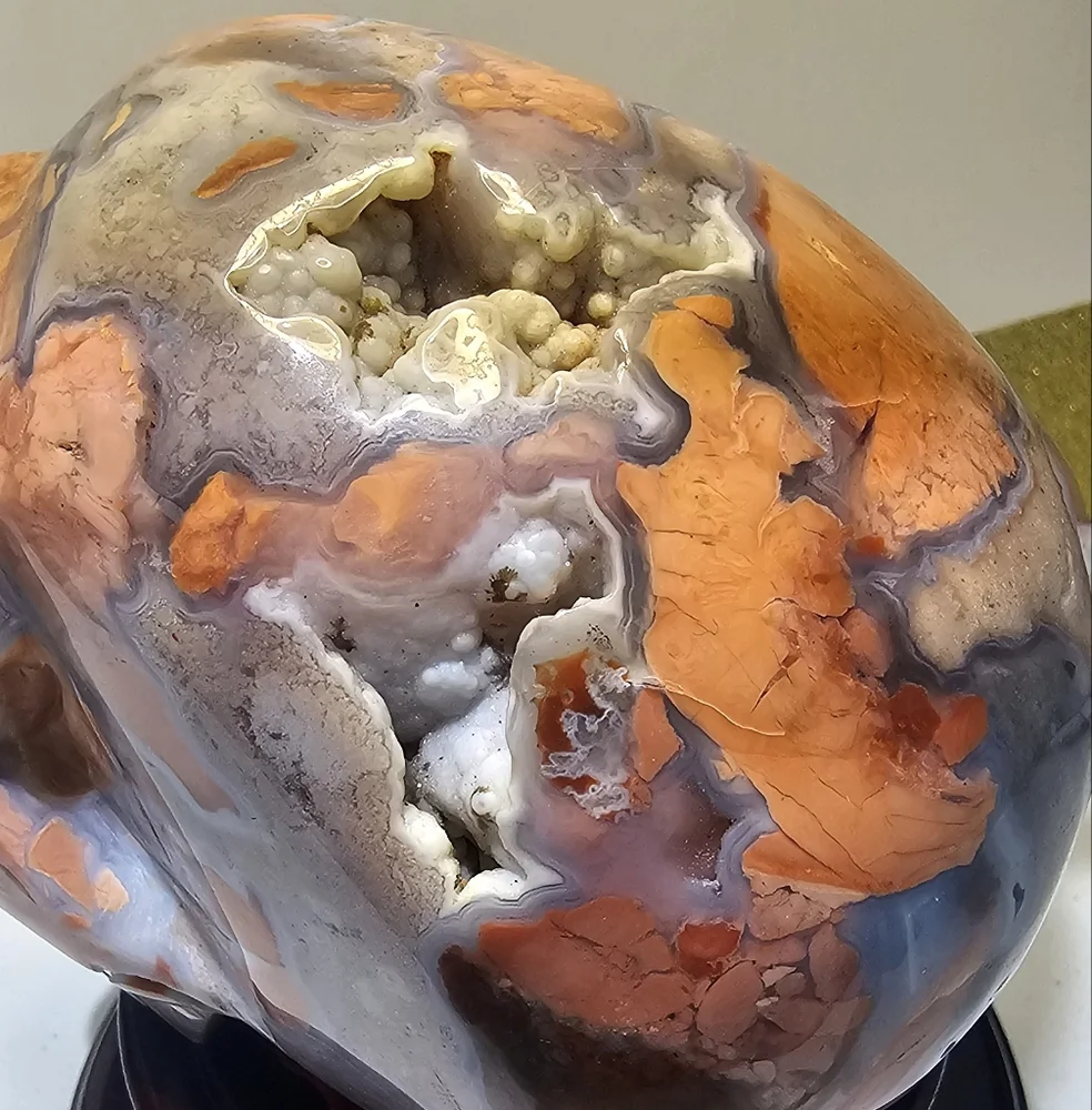 Druzy Pink Agate Skull - Picture 4 of 5